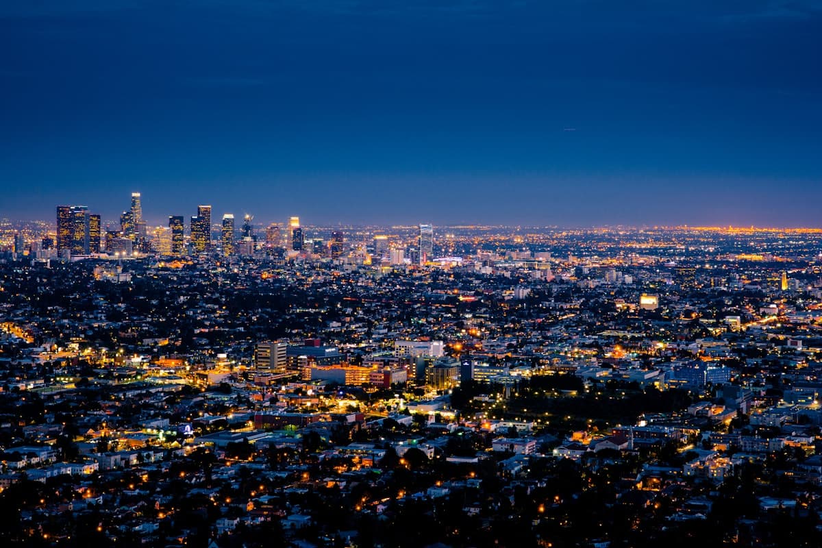 Aerial view of a Texas skyline at dusk representing Fort Worth